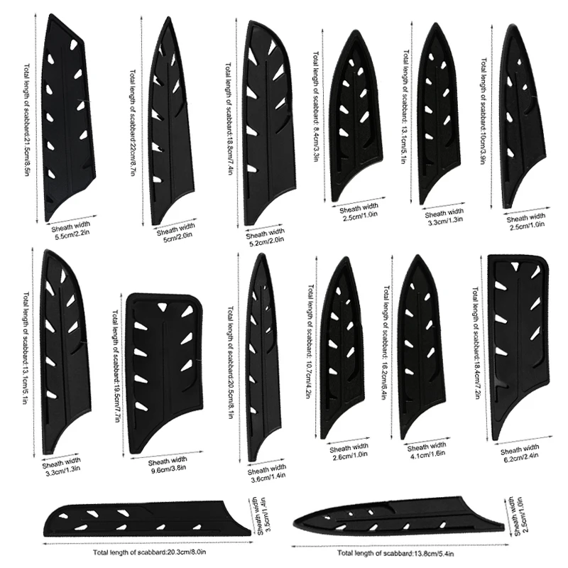 1PCS 3.5/5/7/8 Inch Kitchen Knife Sheath Black White Plastic Knife Covers Blade Protector Cover Edge Guards Case