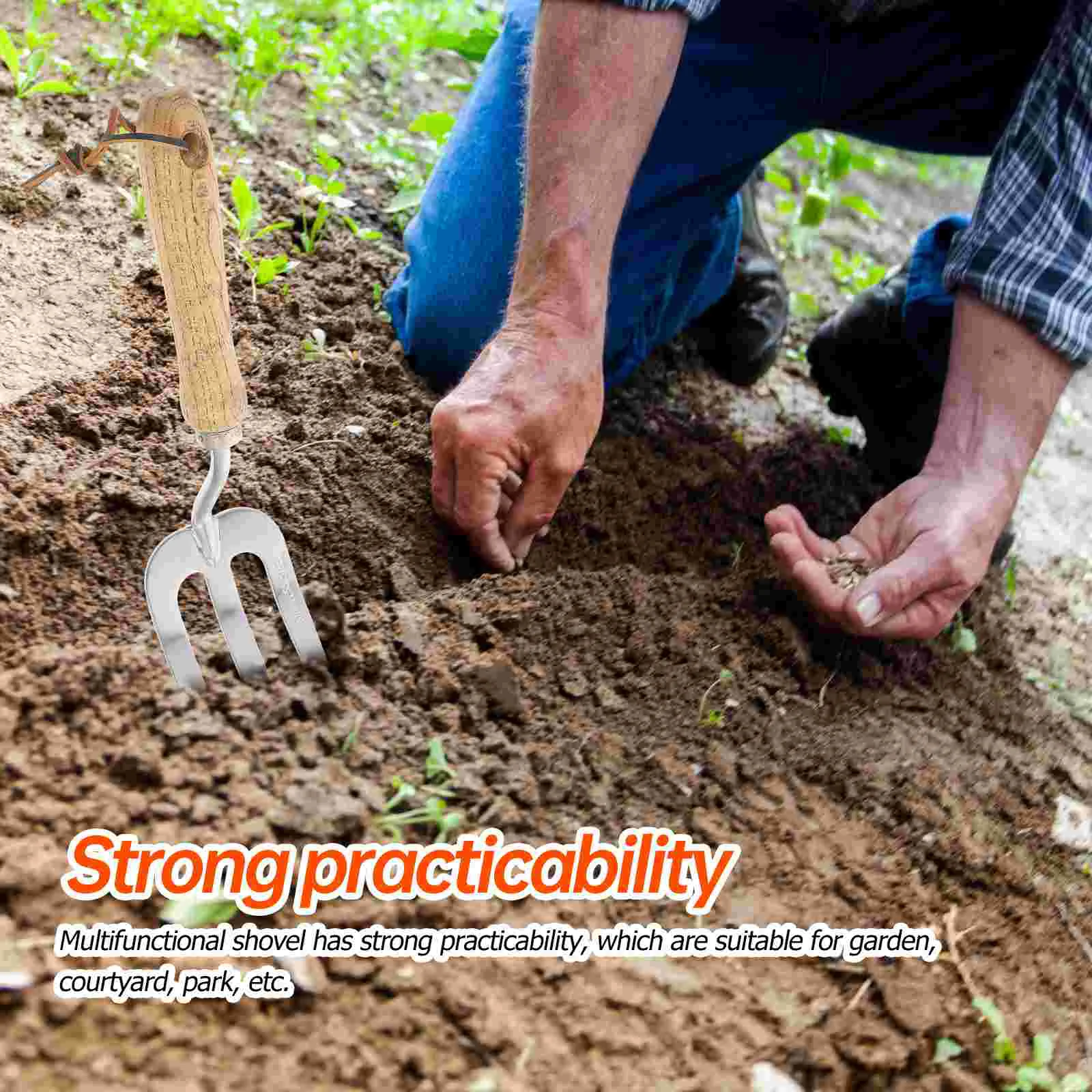 Gardening Tools Hand Trowel Planting Spades Stainless Steel Three-tooth Fork Small Shovels