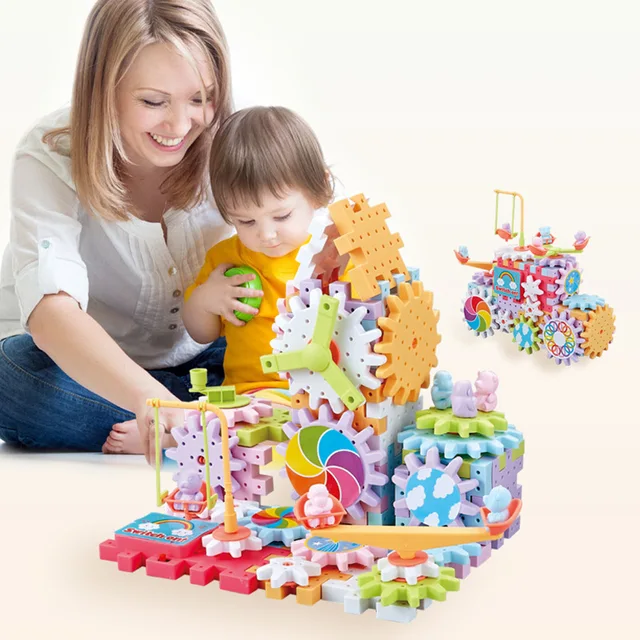 83Pcs/Set Electric Assembly Building Blocks Jigsaw Educational Toys for Children 3D Gears Model Building Kit Plastic Brick Gifts 1