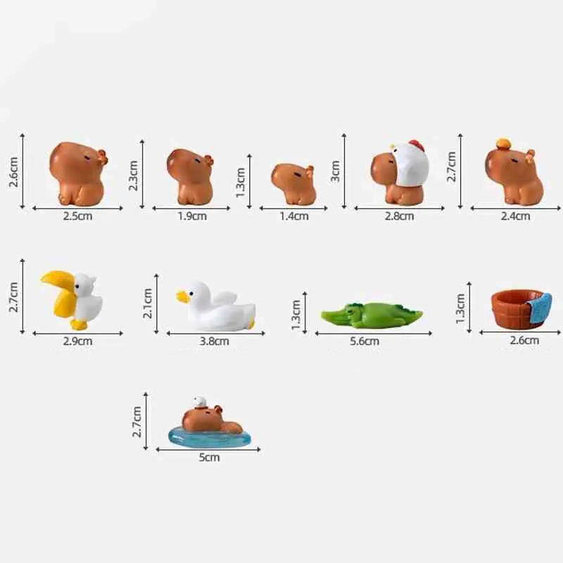 Capybara-Kuchenaufsatz, niedliche Tierfigur, Capybara-Kuchendekorationen für Capybara, Babyparty, Geburtstagsfeier, Dekorationen, Zubehör – Detail 16