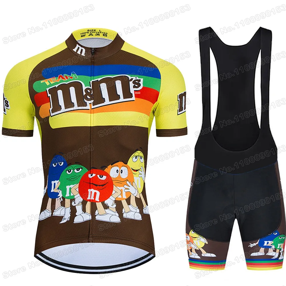 2024 Popular Chocolate Bean Cycling Jersey Set Funny Cartoon Cycling Clothing Men Road Bike Shirt Suit Bicycle Pants MTB Maillot 3