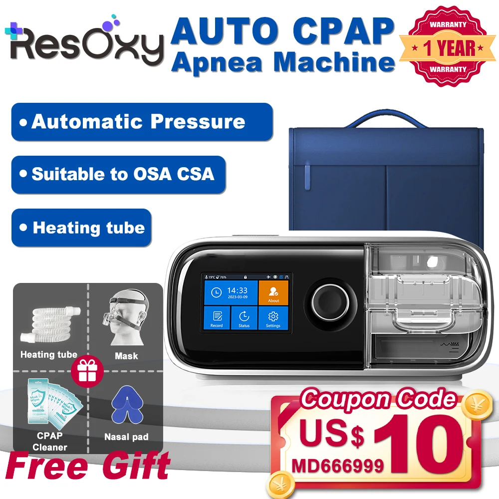 Resoxy 20A Auto CPAP Machine APAP Automatic Pressure Adjustment Sleep Machine with Mask  for Anti Snoring Sleep Apnea OSA CSA