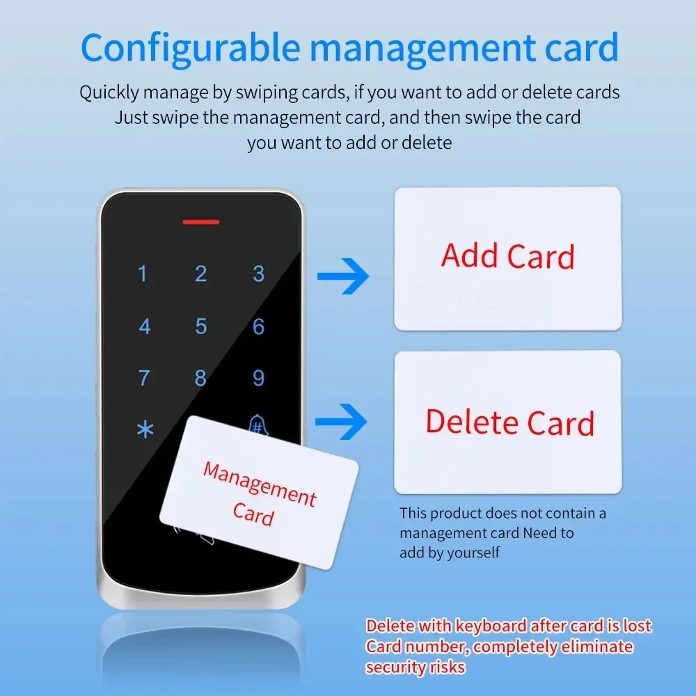 Door Lock Access Control Card Reader IP67Waterproof RFID 125KHz Control Keyboard Touch Screen Access Controller Smart Electronic