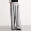 Irregular Button Pant For Women High Waist Solid Straight Wide Leg Trousers Office Lady Clothing 2024 Autumn New 3