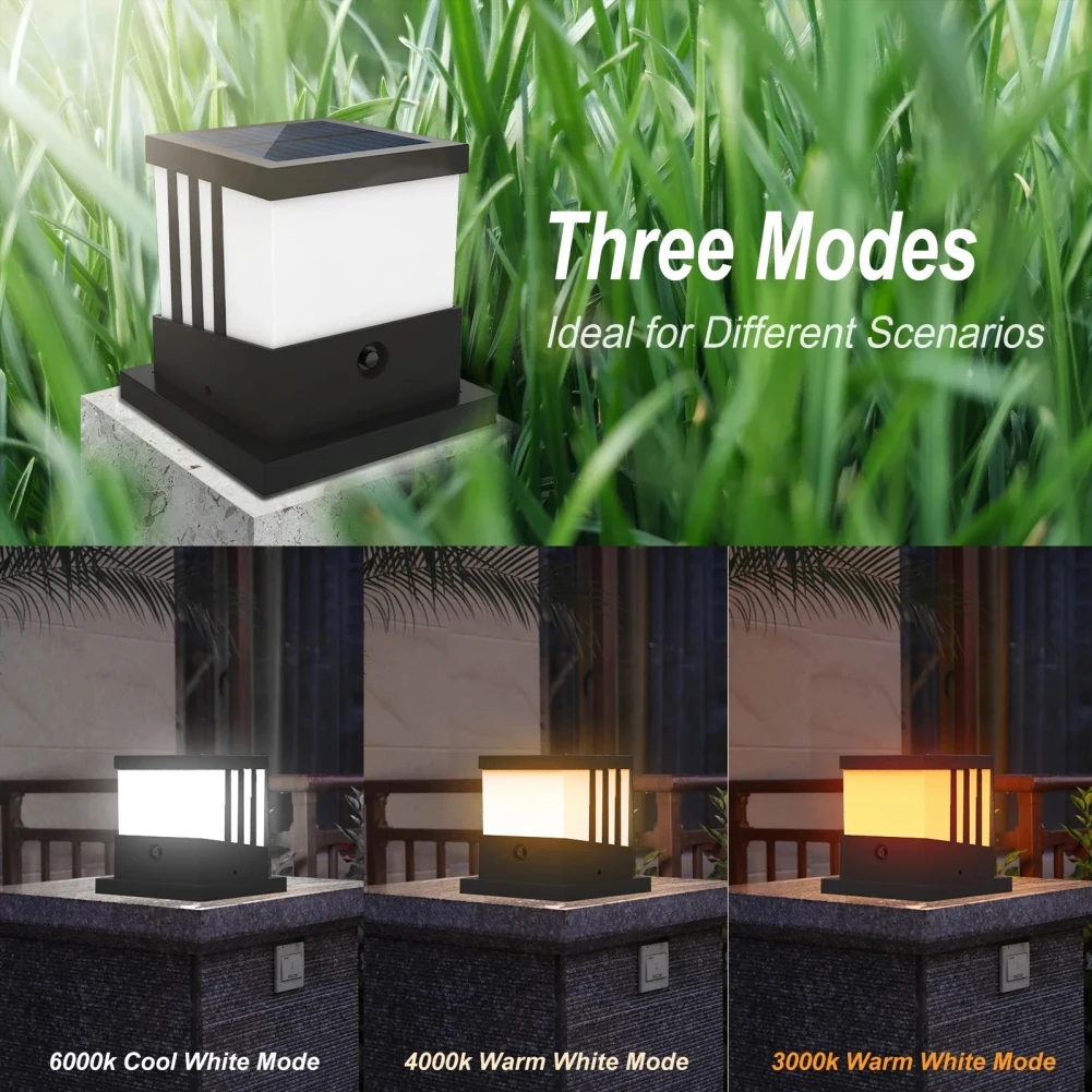 

1PC Solar Post Lights Outdoor High Brightness Solar Powered Fence Post Cap Lights Light Control IP65 Waterproof For Garden