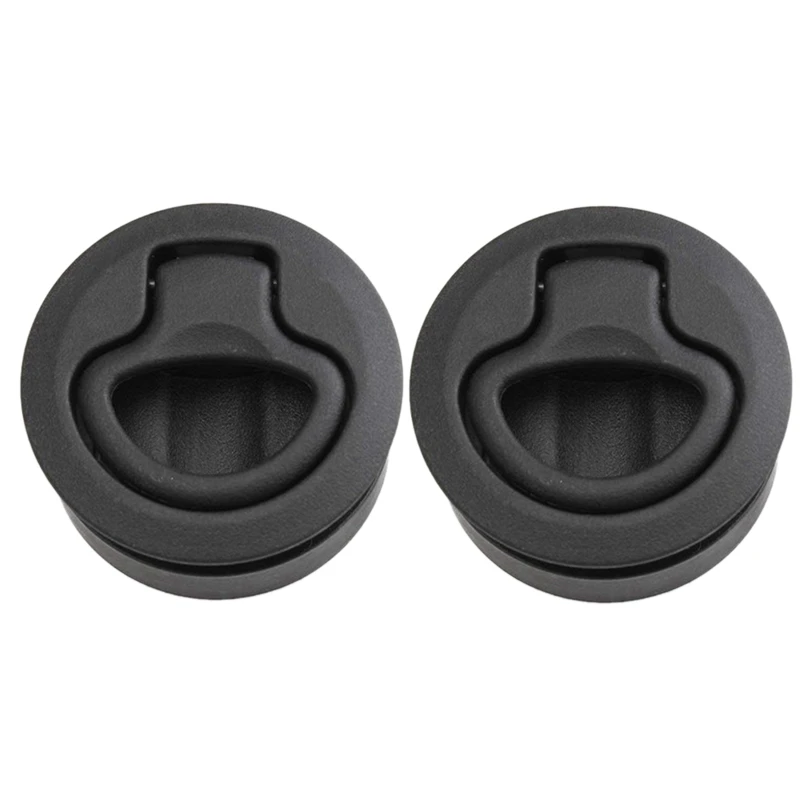 

2Pcs Round Flush Pull Slam Latch For RV Boat Marine Deck Hatches Lift Pull Handle Non Key Marine Deck Locker