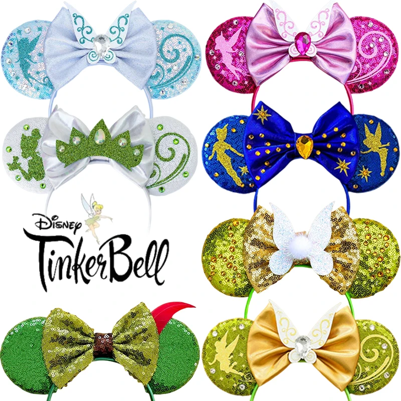 Cartoon Tinker Bell Hair Band Women Butterfly Headbands Kids Adult Carnival Hair Accessories Girls Disney Crown Bow Haribands