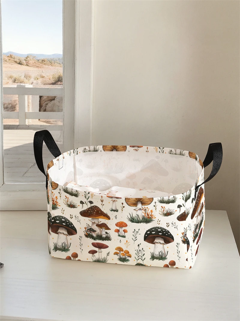 Storage box, underwear, socks, baby toys, storage basket with handle, simple printed decorative storage basket