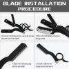 1+10pcs bladStainless Steel Classic Shaving Razor for Thumb Double Edge Haircutting Bald Head Eyebrow Shaping Hairdressing Stand 3