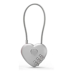 Heart-Shaped Love Lock with Colorful Zinc Alloy Finish (Light Grey)