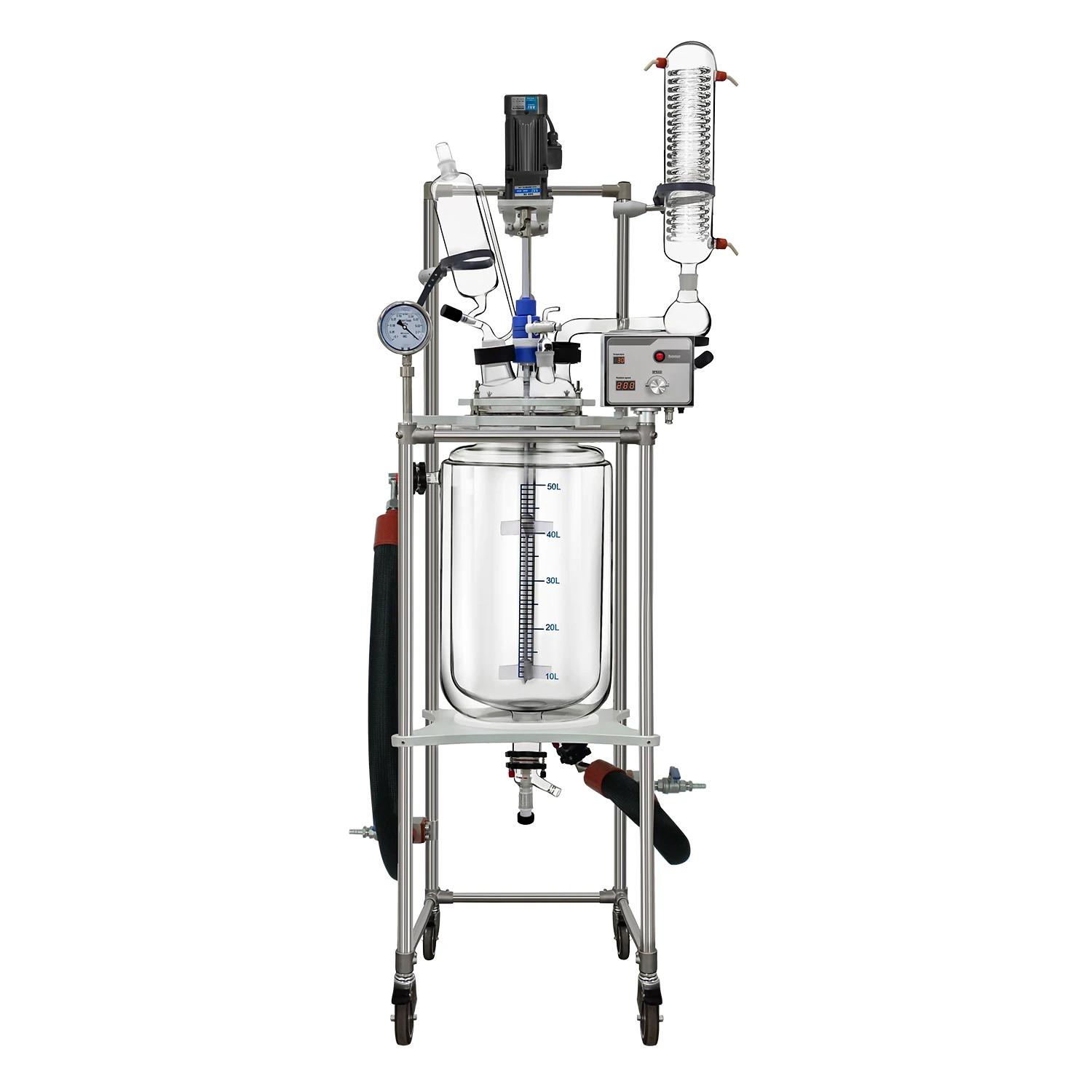QLAB WT-R 50L High Quality Single Layer Small Jacketed Lab Glass Reactor For Crystallization Reaction