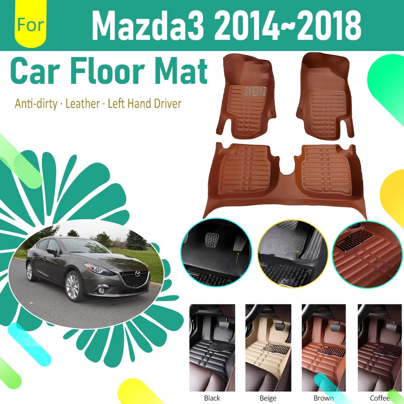 

Car Foot Mats For Mazda3 Mazda Axela 3 MK4 2014 2015 2016 2017 2018 Sedan Dustproof Covers Foot Pad LHD Carpets Auto Accessories