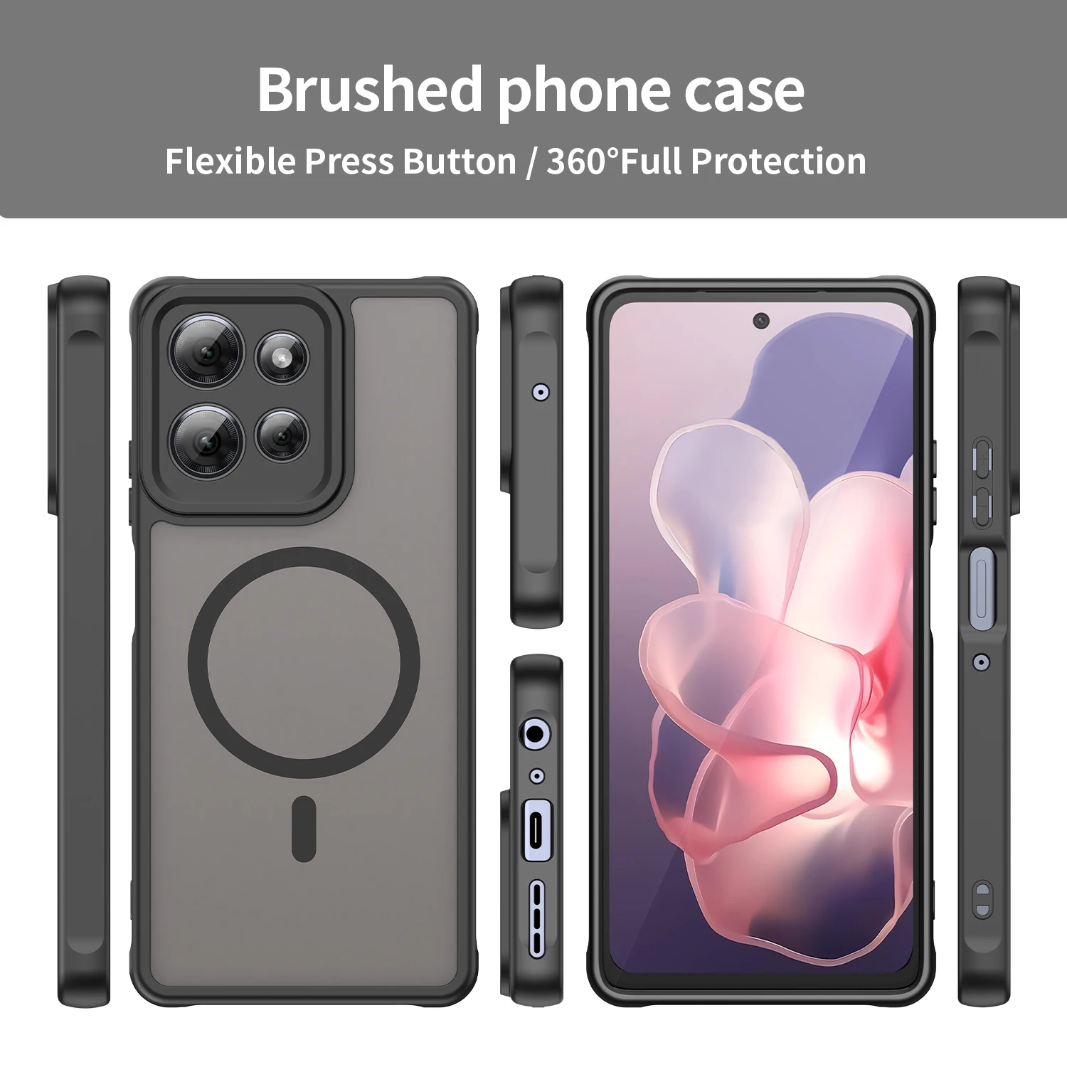 Magnetic Luxury Armor Shockproof Magsafe Wireless Matte Translucent Phone Case