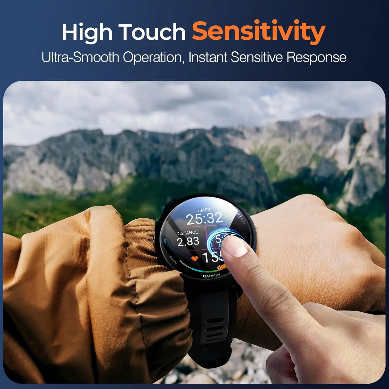 Easy Install Tempered Glass Smartwatch Screen Protector with Positioning Kit