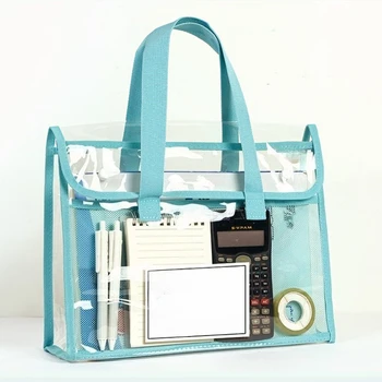 Borsa Portadocumenti Espandibile Trasparente Portatile di Grande Capacità, Organizzatore per Documenti in PVC Autoadesivo