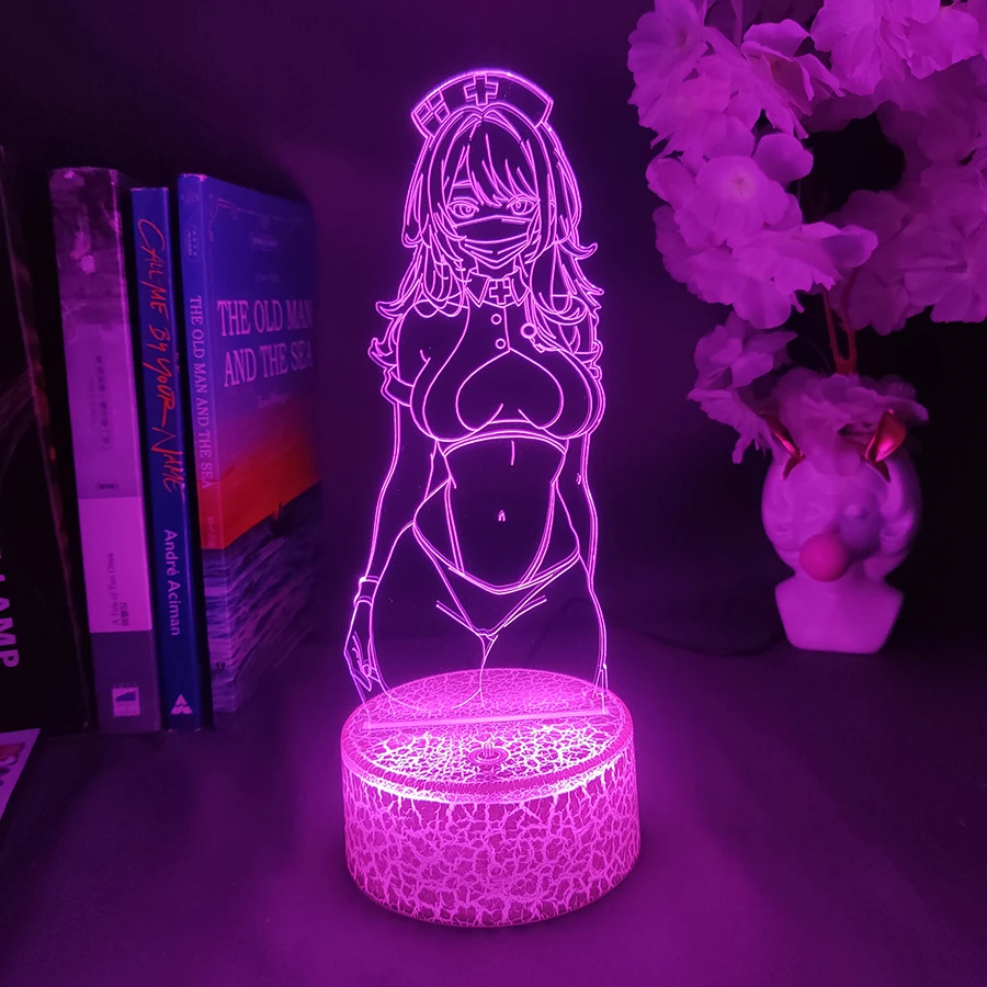 헨타이 램프 운명 애니메이션 피규어 LED 야간 조명, 친구를 위한 다채로운 선물, 남성 침실 테이블 장식, 섹시한 소녀 조명 아트