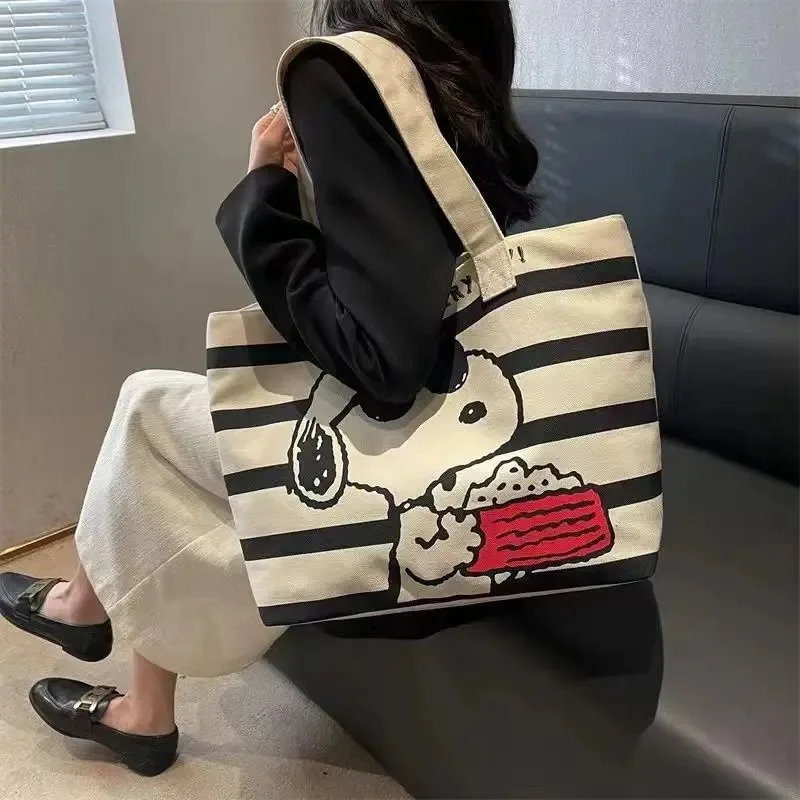 Canvas Bag Snoopy Cute Cartoon Large Capacity For Female Students Hold Books Commute Maternity Checkup Tote Mommy Bag