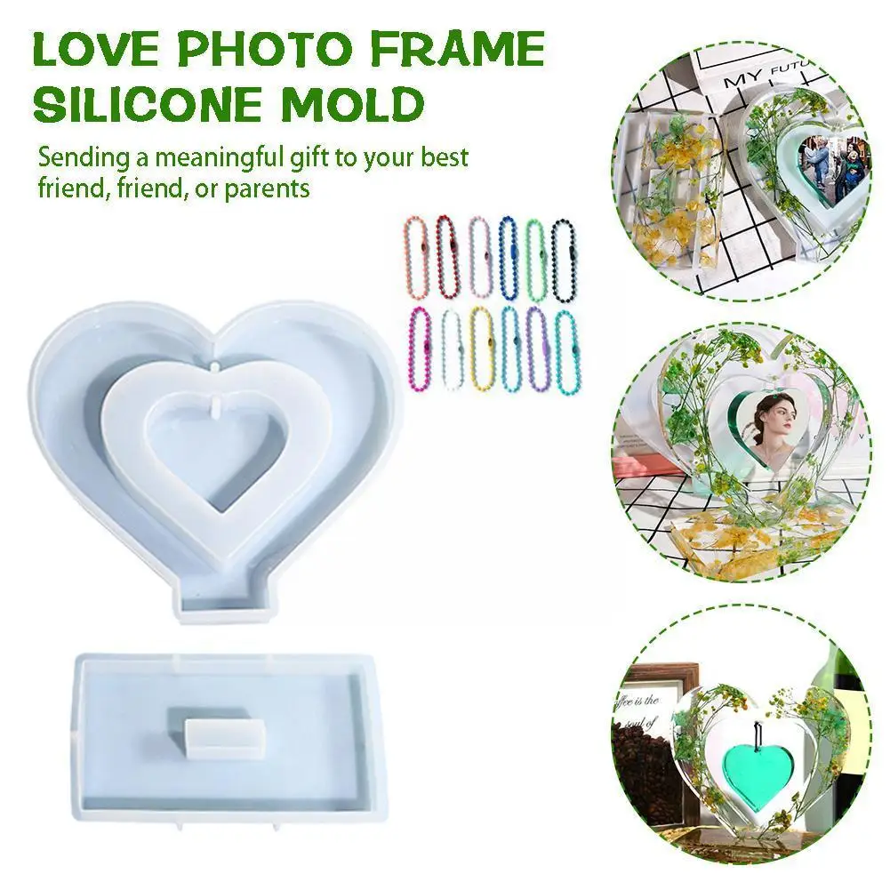 

DIY Love Heart Hanging Photo Frame Silicone Moulds Handmade Resin Desktop Making Ornament Decoration Crafts Tools Casting M G9Y2