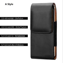 Premium Universal Leather Belt Clip Phone Holster and Waist Pack - (L) 5.2 - 5.5 inch (A Style)