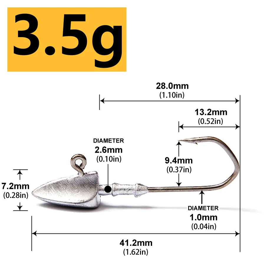 Maggot In Headhigh Carbon Steel Jig Head Fishing Hooks 3.5g-20g For  Crappie & Ocean Boat Fishing