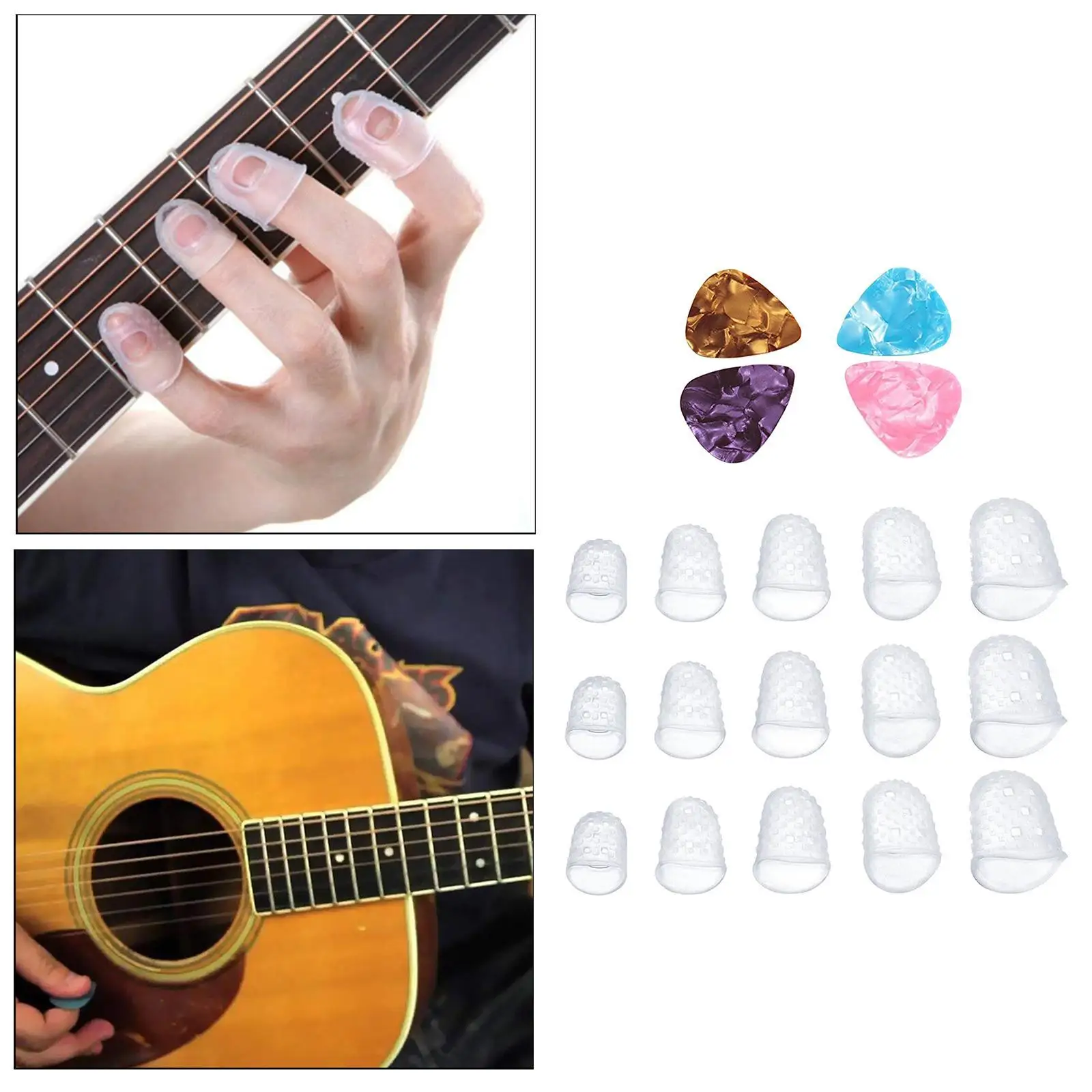 Fingertip Protectors Covers Caps for Stringed Instruments Ukulele Bass