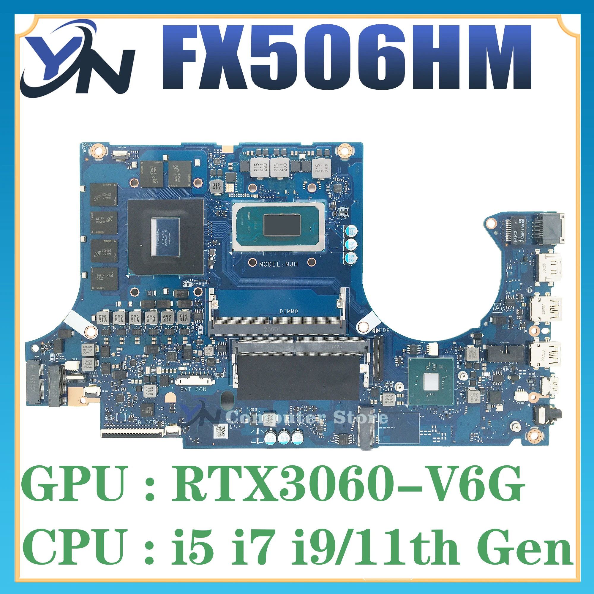 

FX506HM FX706HM Mainboard For ASUS TUF Gaming F15 F17 TUF506HM TUF706HM Laptop Motherboard W/i9 i7 i5 11th Gen RTX3060/V6G