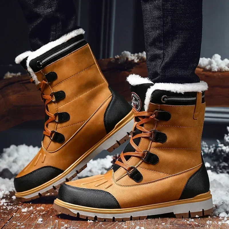 High Quality Winter Snow Boots Men's Plush Warm Comfortable Anti