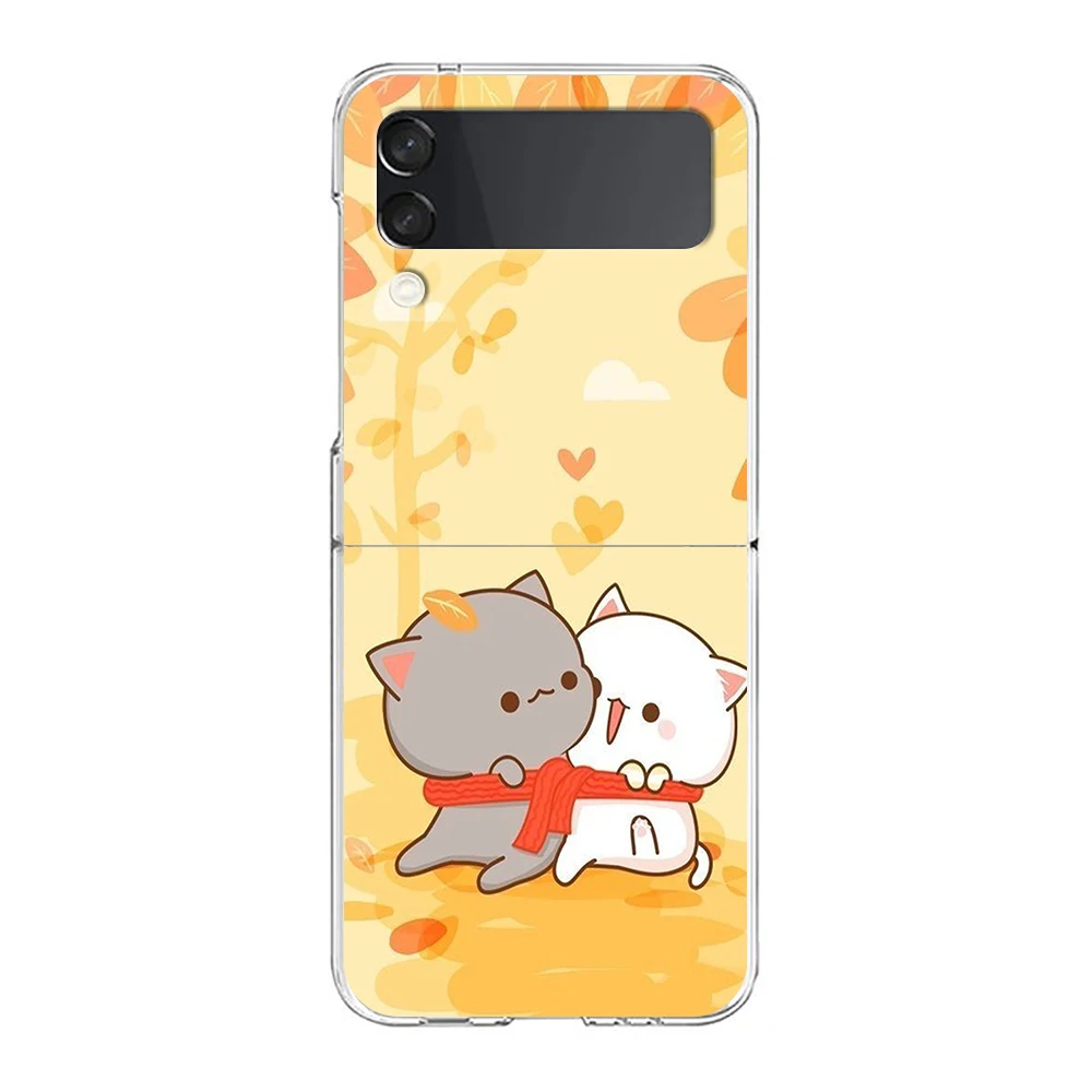 Pfirsich und Goma Katze harte PC-Handy hülle für Samsung Galaxy Z Flip 5 4 3 transparente Abdeckung für Galaxy Z Flip 6 faltbar stoßfest – Detail 8