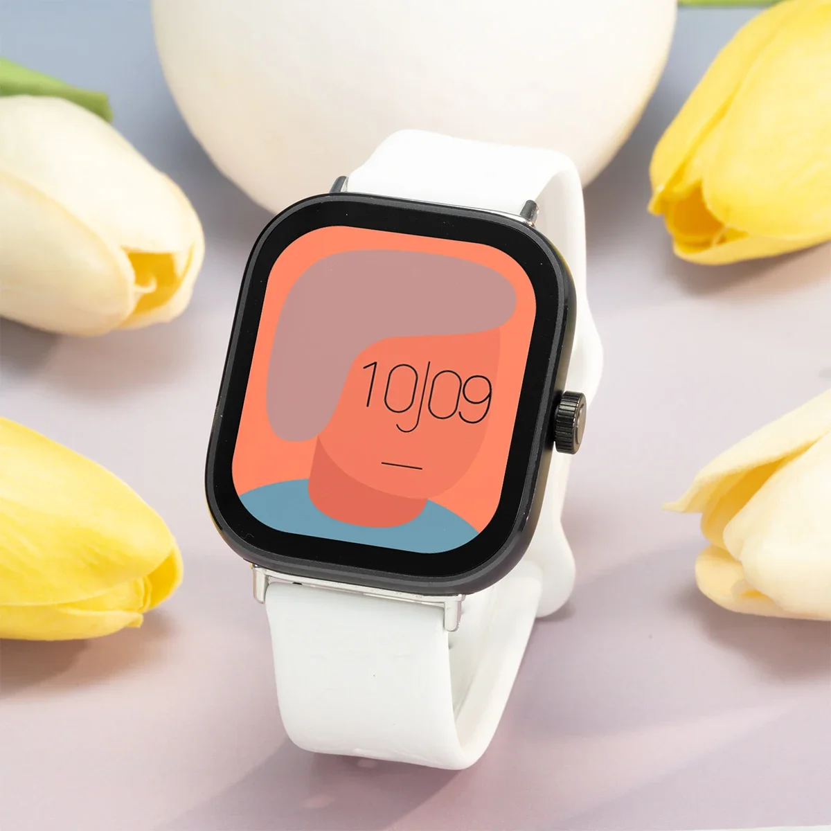 Magnetic Silicone Smartwatch Strap with Carvings Design - Universal Fit Bracelet Accessory