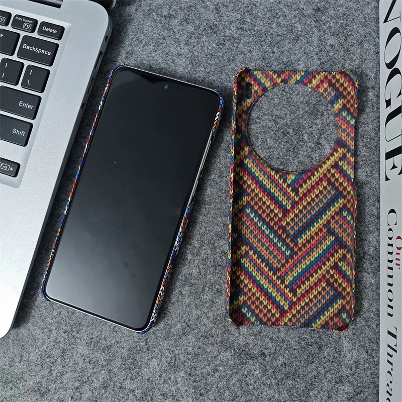 Slim Woven Texture Matte Hard Phone Case - Durable PC Back Cover