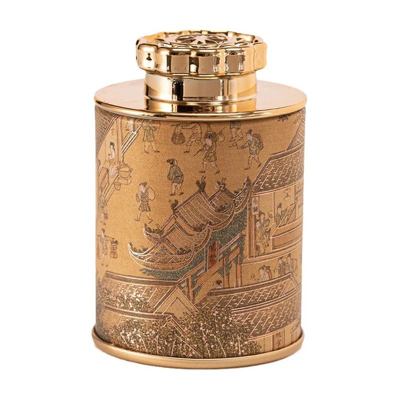 Mini Empty Tea Tin Can Household Green Black Tea Sealed Jar Portable Travel Small Packaging Box Paper Storage Can