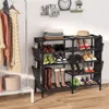 Shoe Rack with Pockets, 5-Tier Shoe Boots Organizer Freestanding Shoe Shelf for Entryway Bedroom 1
