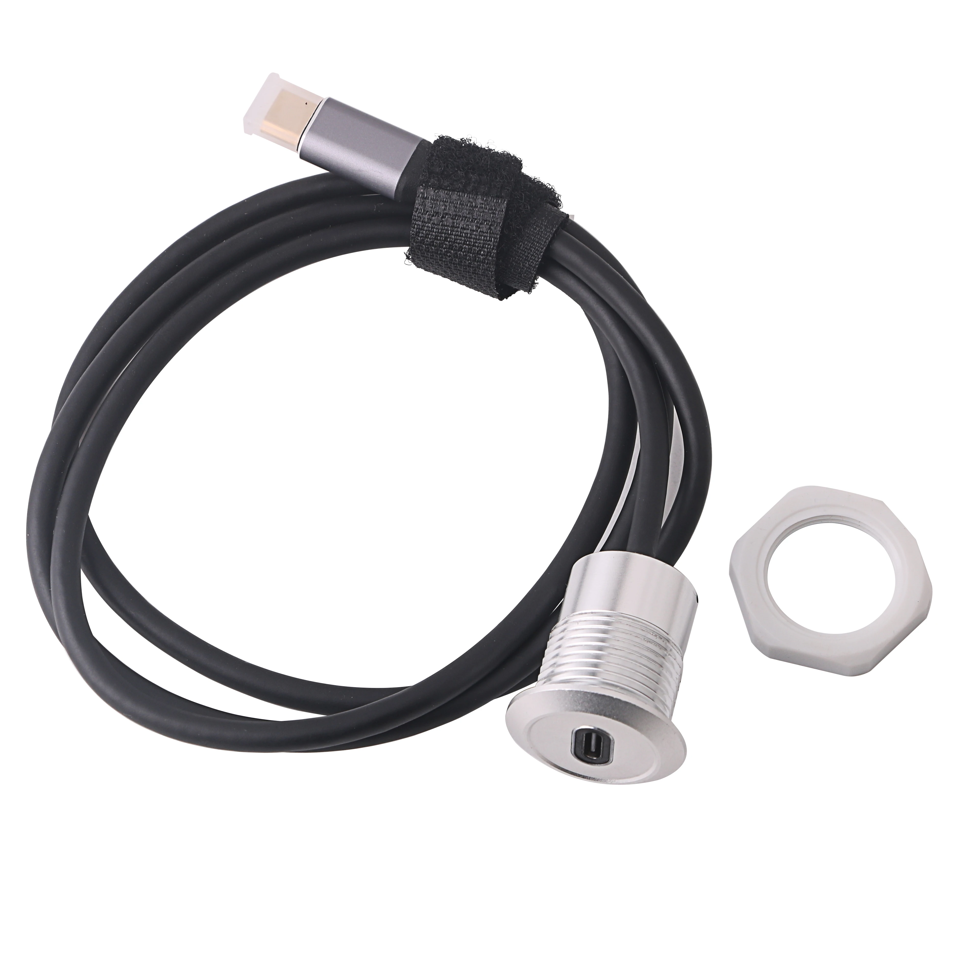 USB Cable Adapter USB USBC type C Typec Female to Female F-F Panel Mount Extention Round Metal Adapter
