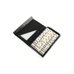 Deluxe Four - Color Dominoes Set in Elegant PVC Box (Black)
