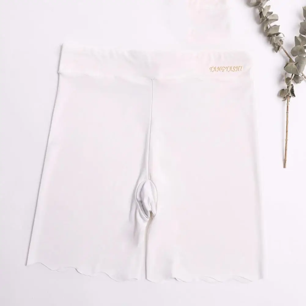 Chic Women Shorts Thin Solid Color Breathable Seamless Boxer Brief Panties Boxer Shorts Slimming