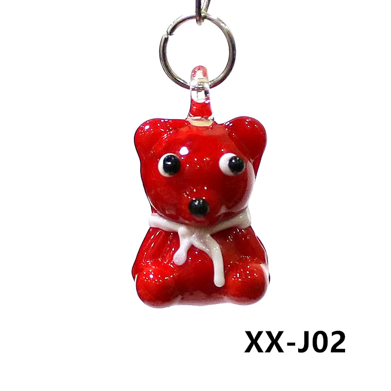 Cute Mini Glass Bear Figurine Charm Pendant Ornaments for Diy Women Jewelry Necklace Making Accessories or New Year Decor Gifts 6