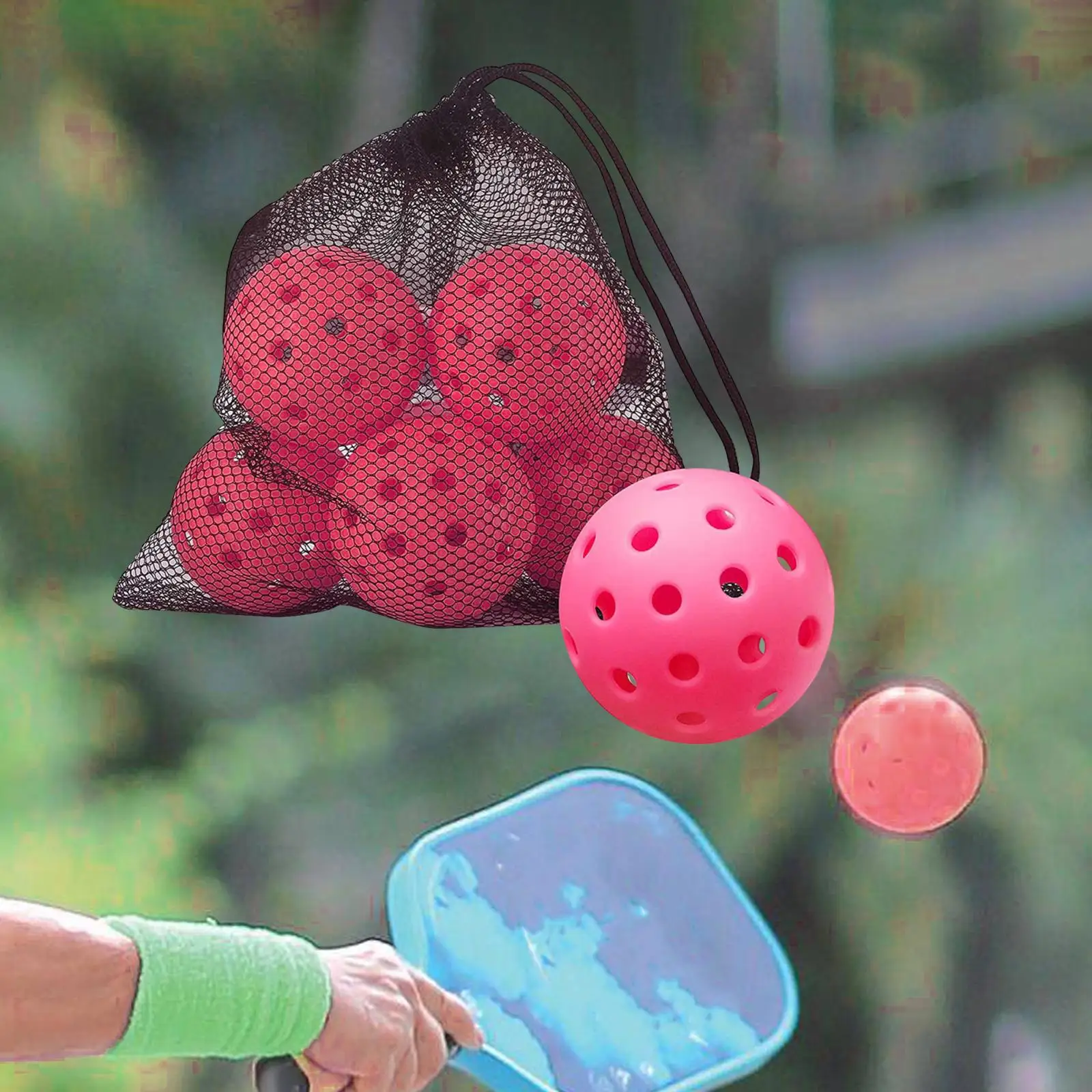 6 Pieces Pickleball Balls 40 Holes Pickleballs Hollow Pickleball Practice Balls for Outdoor Game Indoor Beginner