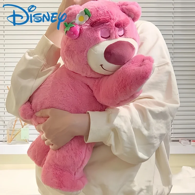 Disney Genuine Lotso Strawberry Bear Peluche Bag Zaino Winnie The Pooh Sleeping Blanket Doll Cartoon Flower Bouquet Toy