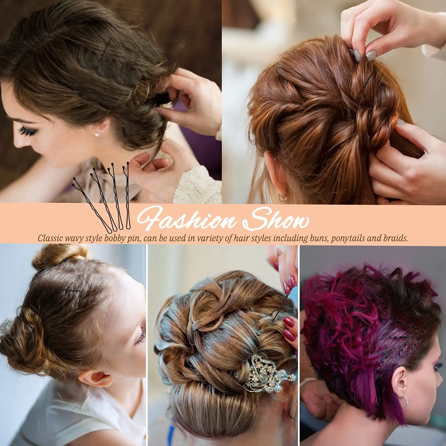Hair Clips 50Pcs Large Bobby Pins 7CM for Women Girls Thick/Thin Hair Styling