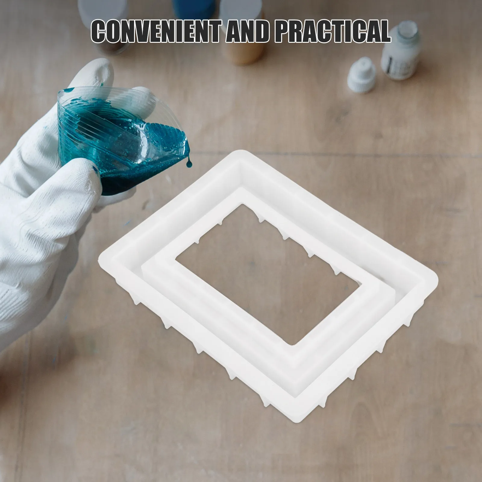 Stampi in Silicone per Cornici Fotografiche, Accessori per Arte in Resina, Riutilizzabili, Antiaderenti, Facili da Pulire, Stampo in Resina Epossidica Perfetto per Compleanni - immagine 3