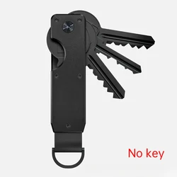 Sleek Metal Key Organizer Compact Holder - Minimalist Key Case (BLACK)