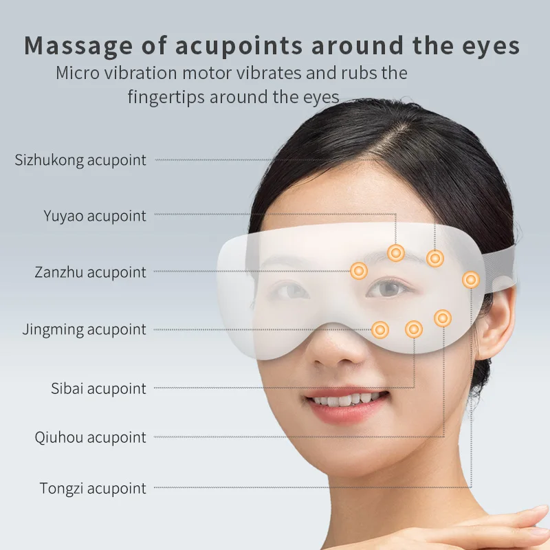 Eye Massager with Heat and Cooling 12 Vibration Node Rechargeable Eye Care Device with Bluetooth for Puffiness and Improve Sleep