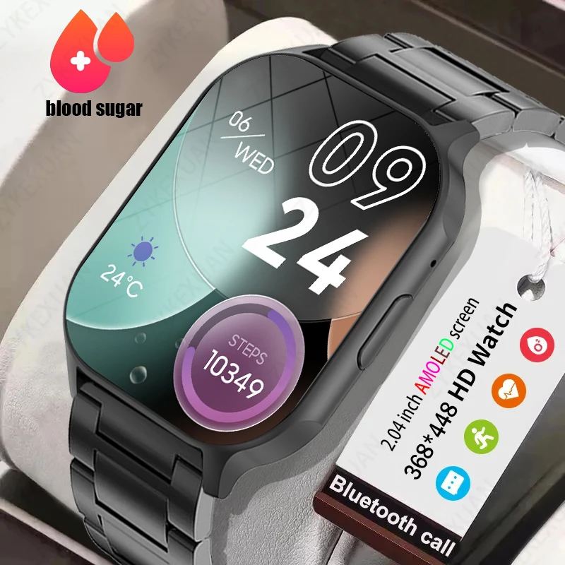 

2023 New Smartwatch 2.04 inch Full Screen Bluetooth Calling Heart Rate Sleep Monitor Sport Models Smart Watch For Men Women+Box