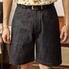 Red Tornado Back-Buckle Short Jeans 14oz Raw Denim Vintage Style Menswear Shorts 1