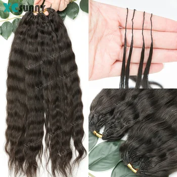 Extensioni per capelli umani all'uncinetto effetto ondulato e soffice, con nodi miracolosi pre-separati, senza nodi e senza perdita di capelli