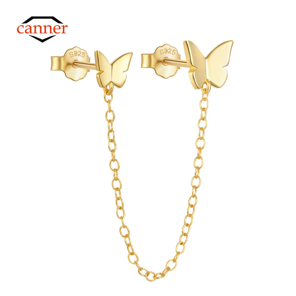 

CANNER Butterfly Tassel 925 Sterling Silver Earring For Women Drop Earrings Pendientes Fine Jewelry Wedding Party Anniversary