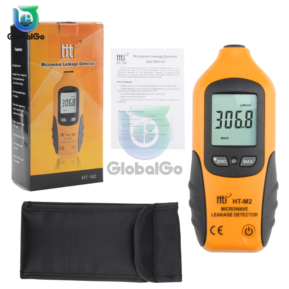 

HT-M2 Professional Digital LCD Display Microwave Leakage Detector High Precision Radiation Meter Tester 0-9.99mW/cm2