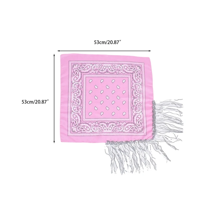 Cowgirl Bandanas Sequin Bachelorette Bandanas Fashion Neckerchief Bandanas Cowgirl Bachelorette Fringe Bandanas Dropship