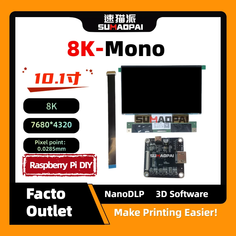 Impressora 3d 10.1 Polegada 8k Acessórios Lcd Monocromático Hdmi para Edp Jóias Tela Dental Smp1018k13a0