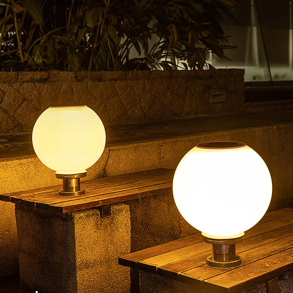 Description Picture 3 of itemSolar Light Outdoor Fixtures Courtyard Garden Lawn Street Lights Round Ball Lamp External Landscape Patio Pillar Party Lighting